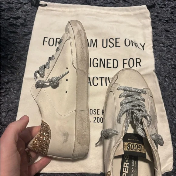 Golden Goose private edition White and Silver Sneakers women size 7 - Picture 3 of 11